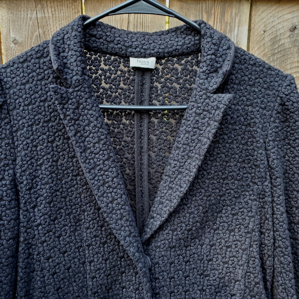 Hoss Black Flower Lace Blazer